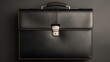 Sleek black leather briefcase