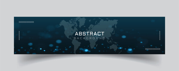 Wall Mural - linkedin banner with technology background