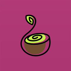 Sticker - Kiwi fruit logo design concept template. Fresh fruit logo design