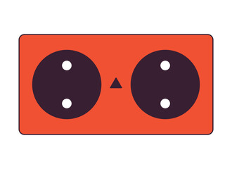 Poster - Electrical outlets flat line color isolated vector object. Power supply. Electric device. Editable clip art image on white background. Simple outline cartoon spot illustration for web design