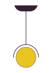 Poster - Lamp hanging flat line color isolated vector object. Ceiling light living room. Ceiling lamp. Editable clip art image on white background. Simple outline cartoon spot illustration for web design