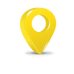 Sticker - Yellow 3d pointer of map