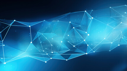 Poster - abstract blue digital technology future background for business network, banner, Artificial Intelligence Business, Analytics