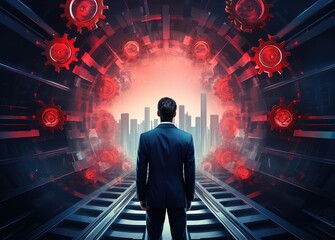 Poster - Abstract artificial intelligence. technology web background. virtual concept