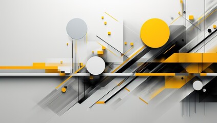 Poster - Abstract yellow orange and black contrast background. Tech futuristic corporate design. Geometric illustration for brochures, flyers, web graphic design.