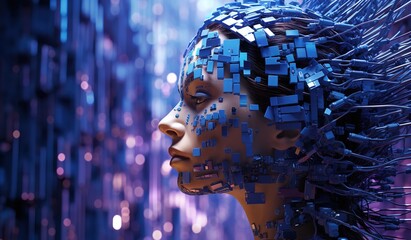 Poster - Abstract artificial intelligence. technology web background. virtual concept
