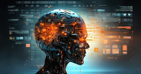 Poster - Abstract artificial intelligence. technology web background. virtual concept