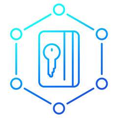 Poster - card key icon, line design