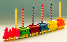 Toy Train And Birthday Candles