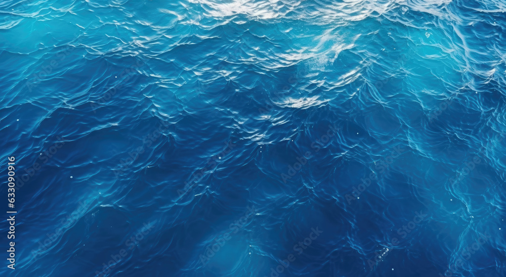 Fotografie Blue abstract ocean seascape. Surface of the sea. Water ...