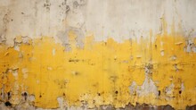 An Old Yellow Wall With Peeling Paint, Background, Wallpaper, Texture