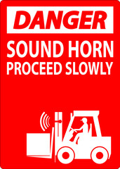 Wall Mural - Danger Sign Sound Horn Proceed Slowly