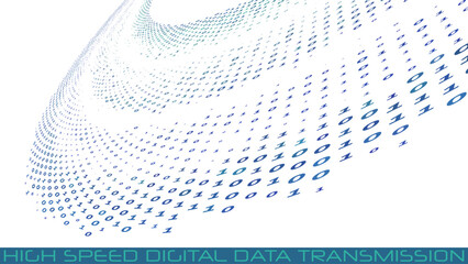 Poster - High speed digital data transmission. Vector graphics