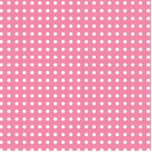Kids Room Wallpaper With White Polka Dots On A Pink Background.