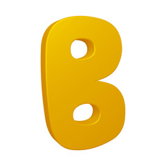 Poster - 3D alphabet letter b in golden color for education and text concept
