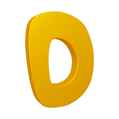 Poster - 3D alphabet letter d in golden color for education and text concept