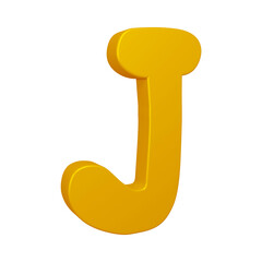 Poster - 3D alphabet letter j in golden color for education and text concept