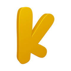 Poster - 3D alphabet letter k in golden color for education and text concept