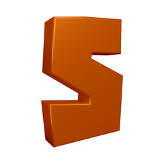 Poster - 3D alphabet letter s in brown color for education and text concept