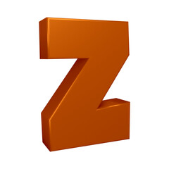 Poster - 3D alphabet letter z in brown color for education and text concept