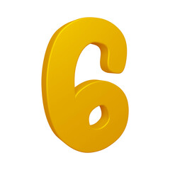 Poster - 3d number 6 design in golden color for math, business and education concept