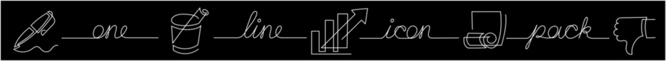 Wall Mural - continuous line drawing vector illustration with fully editable stroke of icons logo design business