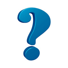 Poster - 3D question mark or icon design in blue color