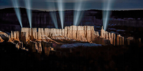 Wall Mural - Bryce Canyon aerial view - Generative AI