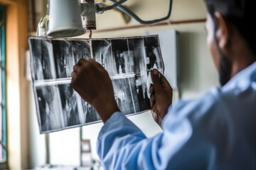 Canvas Print - X-Ray ultrasound scan of human body - Generative AI