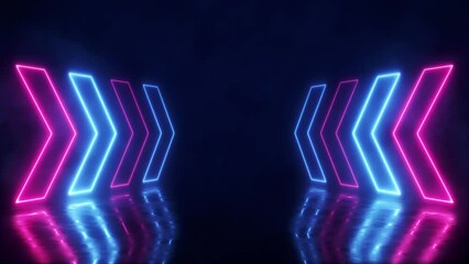 Poster - abstract neon background with colorful beams of light. futuristic studio concept with arrows laser a