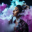 © MMerellinn - Electronic cigarette vape e-cigarette. Vaporizing liquid nicotine, vapor smoke, replacement alternative to regular cigarettes. Addiction habit