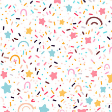 Texture Of Sweet Sprinkles With Hearts And Stars - Candies