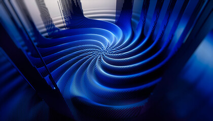 Wall Mural - interference and spiral waves in a digital raster micro structure - 3d illustration