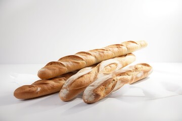 Wall Mural - Baguette on a white background