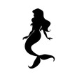 © Козич Денис - Vector illustration. Silhouette of mermaid girls on a white background. Sticker. Shadow. Fashionable.