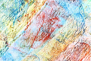 Sticker - colorful doodles on paper with crayon. abstract background