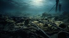Damaged Submarine Communications Cable On Sea Bed