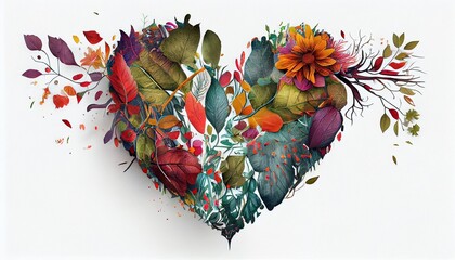 heart shape made from flowers. photo in high quality