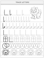 Wall Mural - Educational page on line for kids. Black and white printable worksheet for children school textbook. Developing writing and tracing skills. Sheet for online education. Back to school. Vector image.