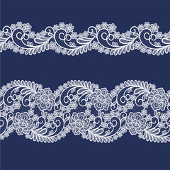 Wall Mural - Seamless  lace  floral   background. Vector lace flowers