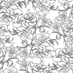  gray and white rose flowers seamless pattern, texture, design
