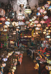 Canvas Print - lamps in the market