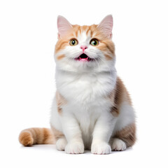  Smiling Munchkin Cat with White Background - Isolated Portrait Image