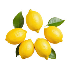 Poster - Ripe lemons from above against transparent background