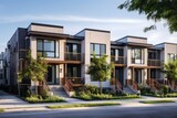 Fototapeta Dmuchawce - Panorama Park offers a brand new series of three story single family homes in Richardson, situated in North Dallas. These residences feature a contemporary design, perfect for urban living. Each home
