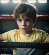 A young boy in the gym. Generative AI.