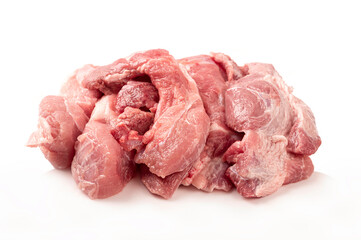 Poster - Raw  pork meat on a white background