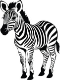 Fototapeta  - Baby Zebra Logo Monochrome Design Style