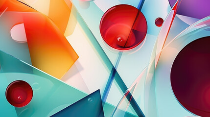 Wall Mural - Colorful Geometric Shape Glass  Abstract Background