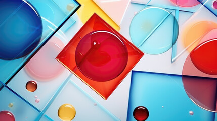 Wall Mural - Colorful Geometric Shape Glass  Abstract Background